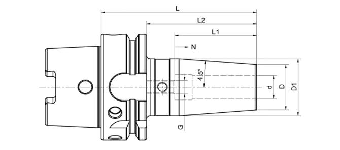 Specifica del mandrino termoretraibile HSK-A 4.5 °