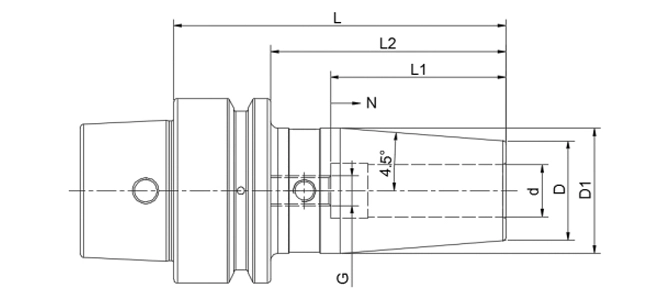 Specifica del mandrino termoretraibile HSK-E 4.5 °