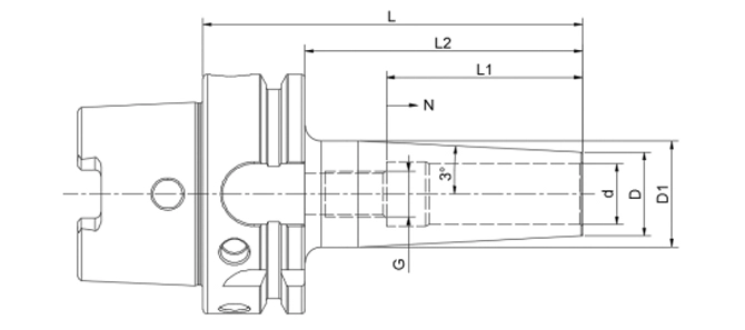 Specifica del mandrino termoretraibile HSK-A 3 °, SLIM