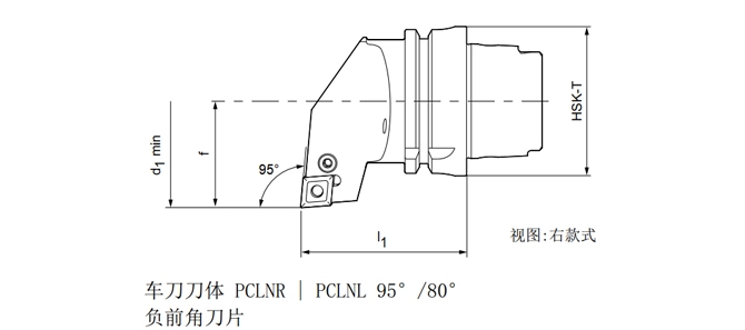 Specifica dello strumento di tornitura HSK-T PCLNR |