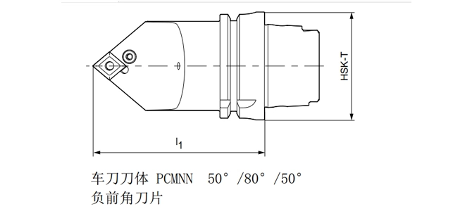 Specifica dello strumento di tornitura HSK-T PCMNN 50 °/80 °/50 °