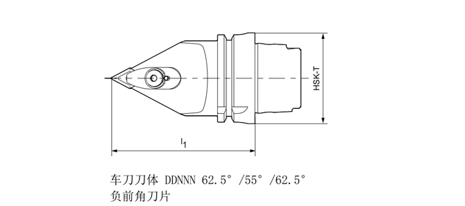 Specifica dello strumento di tornitura HSK-T dnnn 62.5 °/55 °/62.5 °