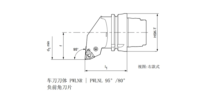 Specifica dello strumento di tornitura HSK-T PWLNR |
