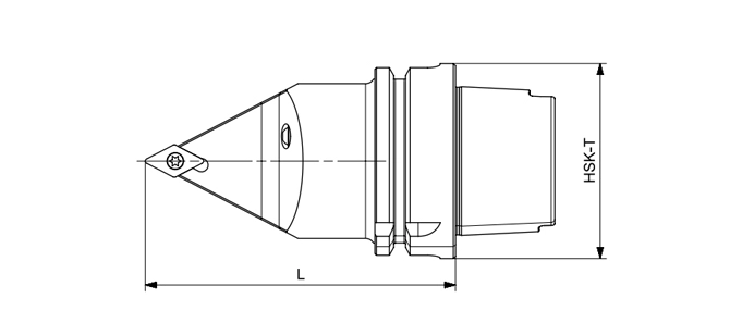 Specifica dello strumento di tornitura HSK-T SDNCN 62.5 °/55 °/62.5 °