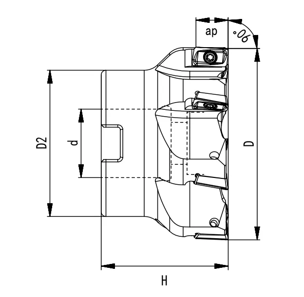SPECIFICATION OF FACE MILLING CUTTER, AMPT INSERTS APMT1135 - 翻译中...