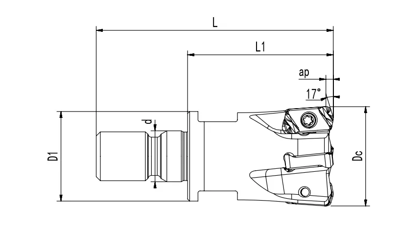 SPECIFICATION OF HIGH-FEED SCREW-IN MILLING CUTTER LN0303 - 翻译中...