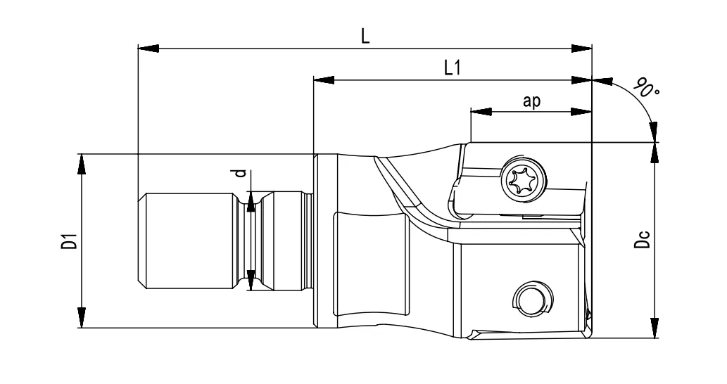 SPECIFICATION OF SCREW-IN MILLING CUTTER, AMPT INSERTS APMT 1604PDER - 翻译中...