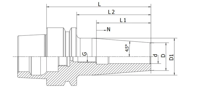 SPECIFICHE DEL MANDRINO A RULLO TERMORESTRINGENTE HSK-E 4,5°