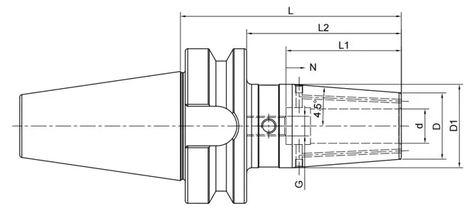 SPECIFICHE DEL MANDRINO A RULLO BT 4,5°, REFRIGERANTE