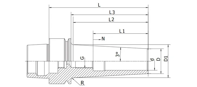 SPECIFICHE DEL MANDRINO HSK-E SLIM SHRINK FIT 3°