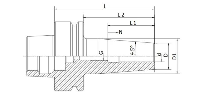 SPECIFICHE DEL MANDRINO A RULLO HSK-F 4,5°