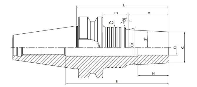 SPECIFICHE DEL MANDRINO RITIRO BT, 3°, SOTTILE, FORMA B