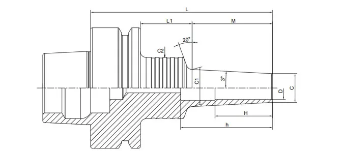 SPECIFICHE DEL MANDRINO A RITIRO HSK-E 3° FORMA REGOLARE A
