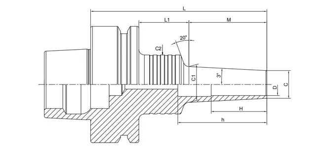 SPECIFICHE DEL MANDRINO A RITIRO HSK-F 3° FORMA SOTTILE A
