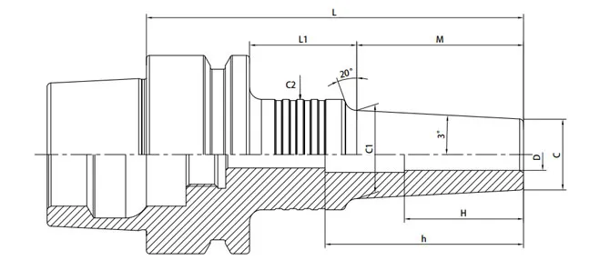 SPECIFICHE DEL MANDRINO A RITIRO HSK-E 3° FORMA REGOLARE B