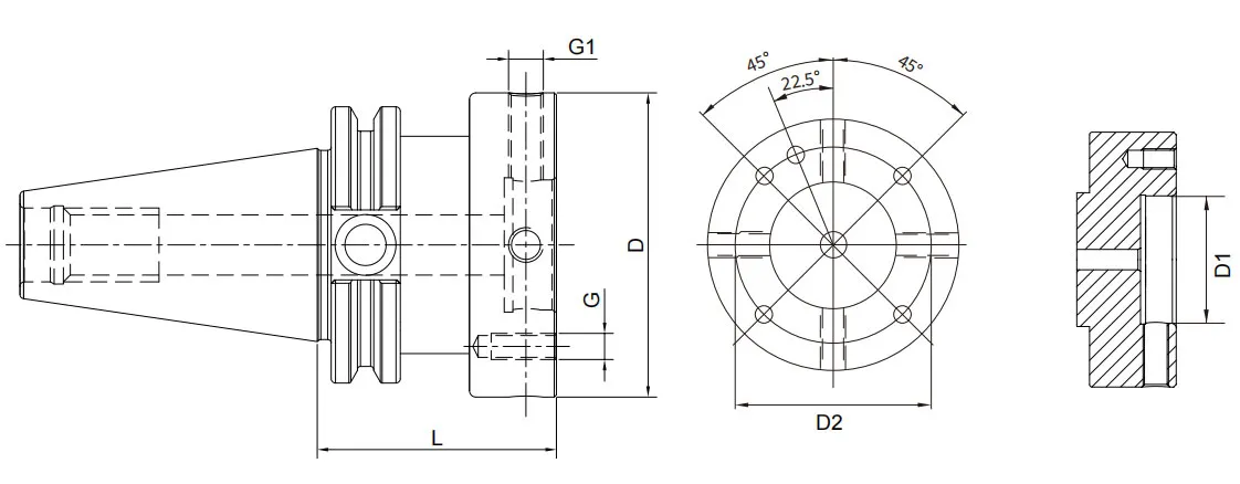 SPECIFICHE DELL'ADATTATORE A FLANGIA REGOLABILE CON ECCENTRICITÀ ANSI B5.50