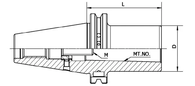 SPECIFICHE DELL'ADATTATORE CONICO MORSE DIN 69871 CON BARRA DI TRAINO