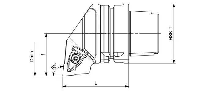 SPECIFICHE DELL'UTENSILE DI TORNITURA HSK-T DCLNR | DCLNL 95°/80°