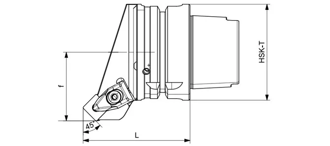 SPECIFICHE DELL'UTENSILE DI TORNITURA HSK T DSSNR | DSSNL 45°/90°