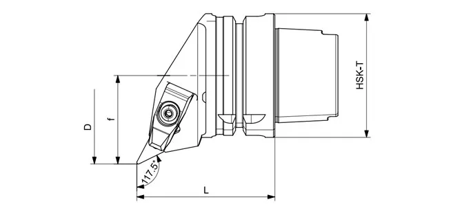SPECIFICHE DELL'UTENSILE DI TORNITURA HSK-T DVPNR | DVPNL 117,5°/35°