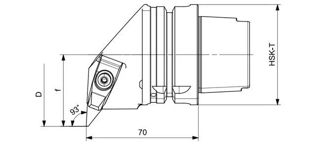 SPECIFICHE DELL'UTENSILE DI TORNITURA HSK-T DVUNR | DVUNL 93°/35°