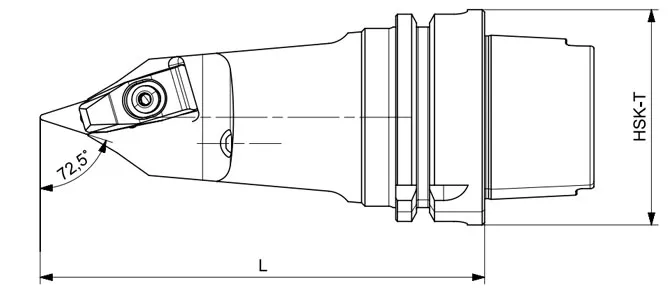 SPECIFICHE DELL'UTENSILE DI TORNITURA HSK-T DVVNN 72,5°/35°/72,5°