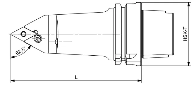 SPECIFICHE DELL'UTENSILE DI TORNITURA HSK-T PDNNN 62,5°/55°/62,5°