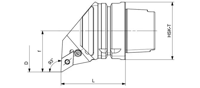 SPECIFICHE DELL'UTENSILE DI TORNITURA HSK-T PDUNR | PDUNL 93°/55°