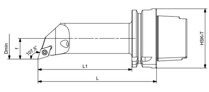 SPECIFICHE DELL'UTENSILE DI TORNITURA HSK-T LUNGO SDQCR | SDQCL 107,5°/55°
