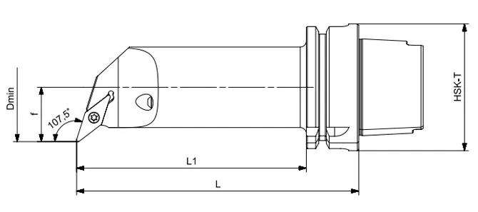 SPECIFICHE DELL'UTENSILE DI TORNITURA HSK-T LUNGO SVQCR | SVQCL 107,5°/55°