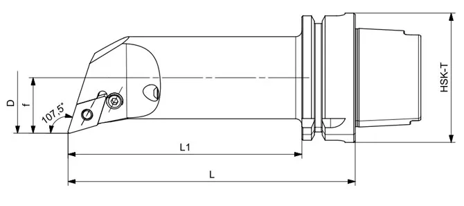 SPECIFICHE DELL'UTENSILE DI TORNITURA HSK-T PDQNR | PDQNL 107,5°/55°, LUNGO
