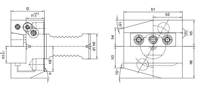 SPECIFICHE DEI PORTA-CUNEO RADIALI, CORTI, PER LIQUIDO DI RAFFREDDAMENTO B1B4AK
